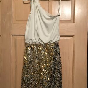 One shoulder sequin dress, size small. Worn once